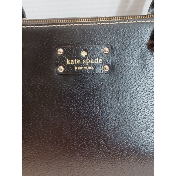 Kate Spade Black Leather Wellesley Martine Shoulder Bag Large Corpcore Business - Picture 3 of 14